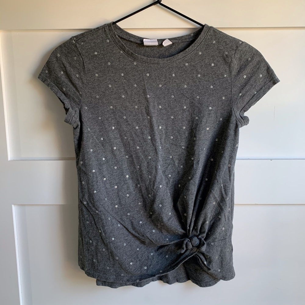 GAP | Preloved Tee Gray with Sparkle Dot & Tie L